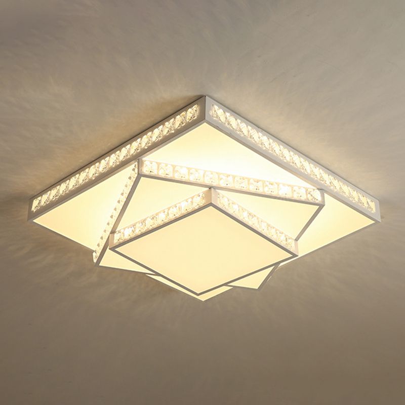 Stagger Geometric LED Ceiling Light in Modern Creative Style Crystal Flush Mount with Acrylic Shade