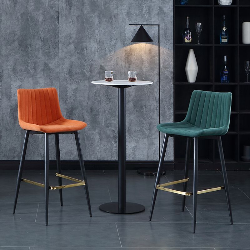 Modern Velvet Bar Stool Backrest Counter Stool for Dining Room