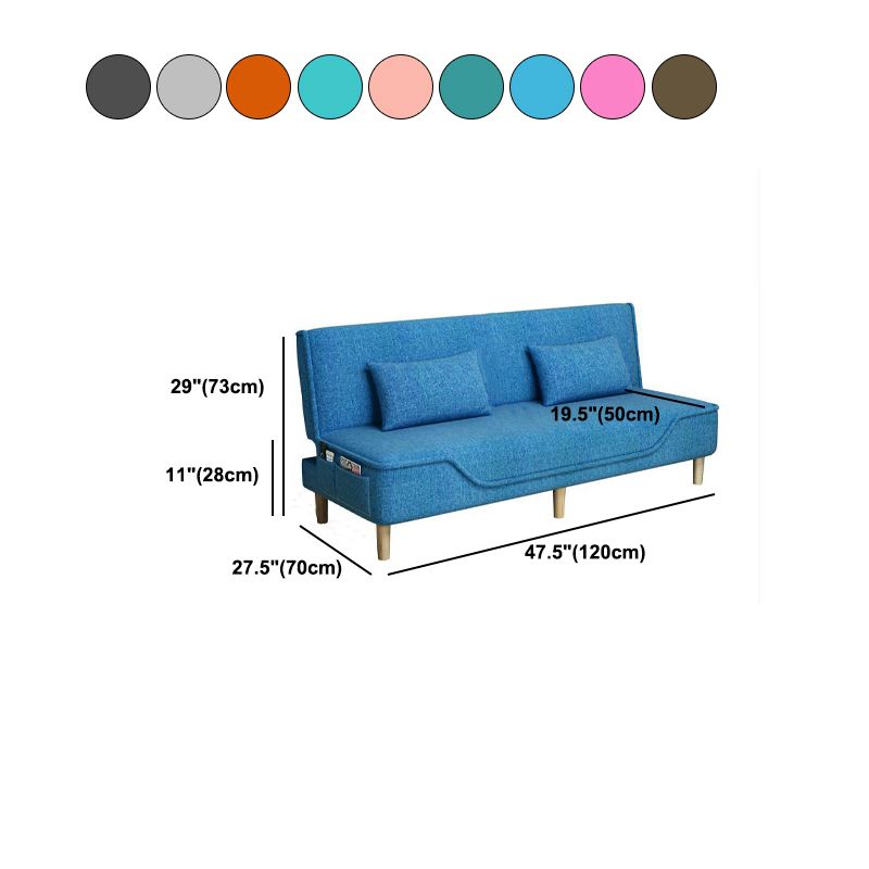 Contemporary Living Room Tight Back Sleeper Armless Linen Seating