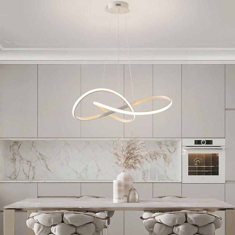 Modern Twisting Chandelier Pendant Light Metal Single Light Chandelier