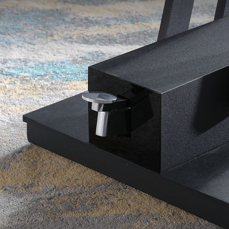 Modern Solid Color Metal Single Foot Base Slate Square Coffee Table