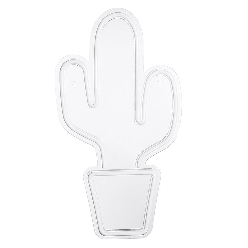 Lámpara de noche de plástico en macizo Cactus Nightswrand Creative USB LED Night Night Light in White