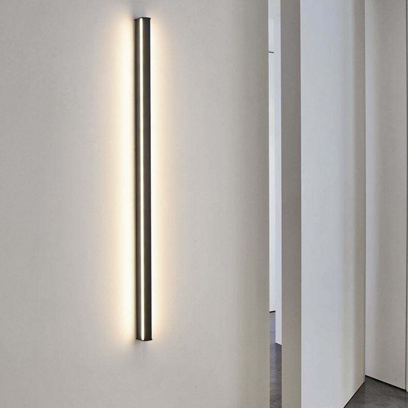 Linearer Wandleuchte moderne Metall 1 Lichtwand montieren Licht in Schwarz