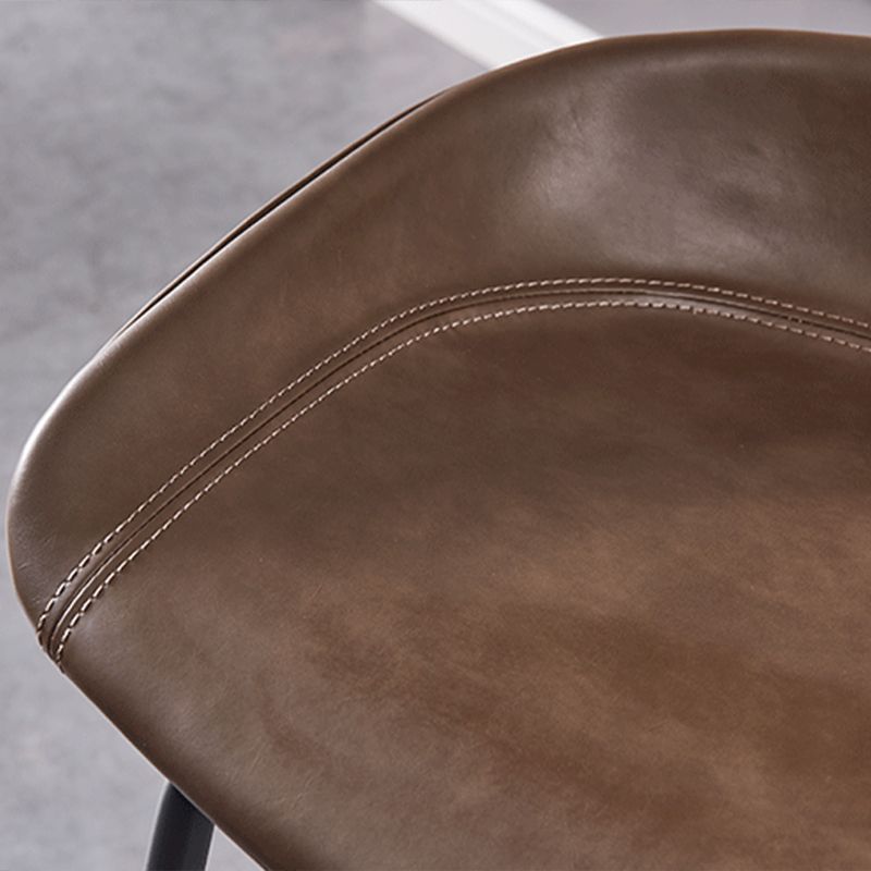 Industrial Style Counter Stool Armless Upholstered Bar Stool with Metal Legs