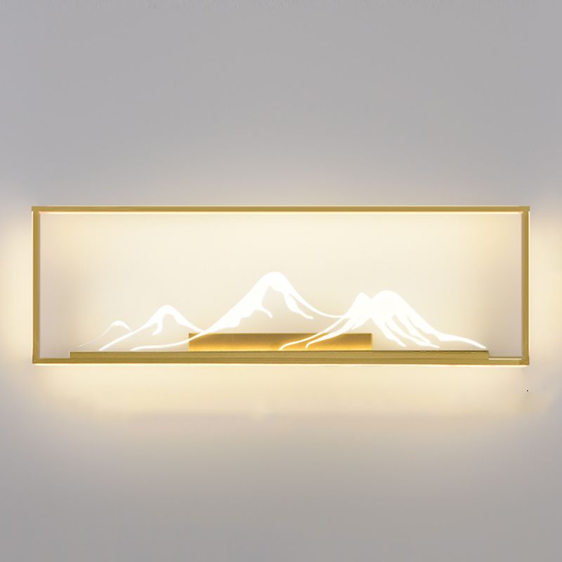 Metal quadrato a forma di parete sconce moderna stile 2 luci a parete luce montata