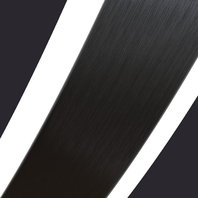 Curved LED Chandelier Minimalist Metal Living Room Villa Hanging Light in Black