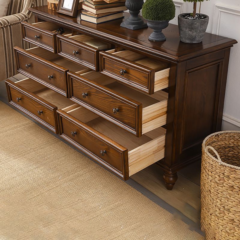 Solid Wood Traditional Storage Chest Dresser with 3/4/5/6/7/8/9/10 Drawers