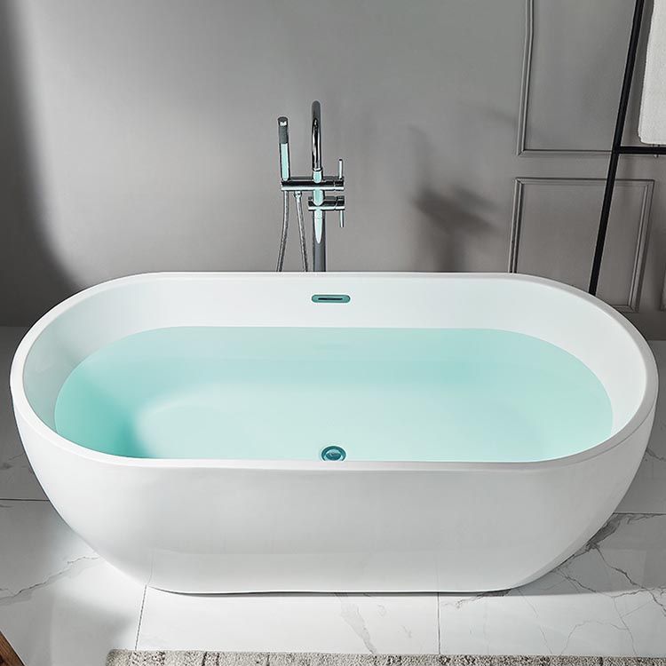 Modern White Acrylic Bath Tub Oval Freestanding Bathtub for Home
