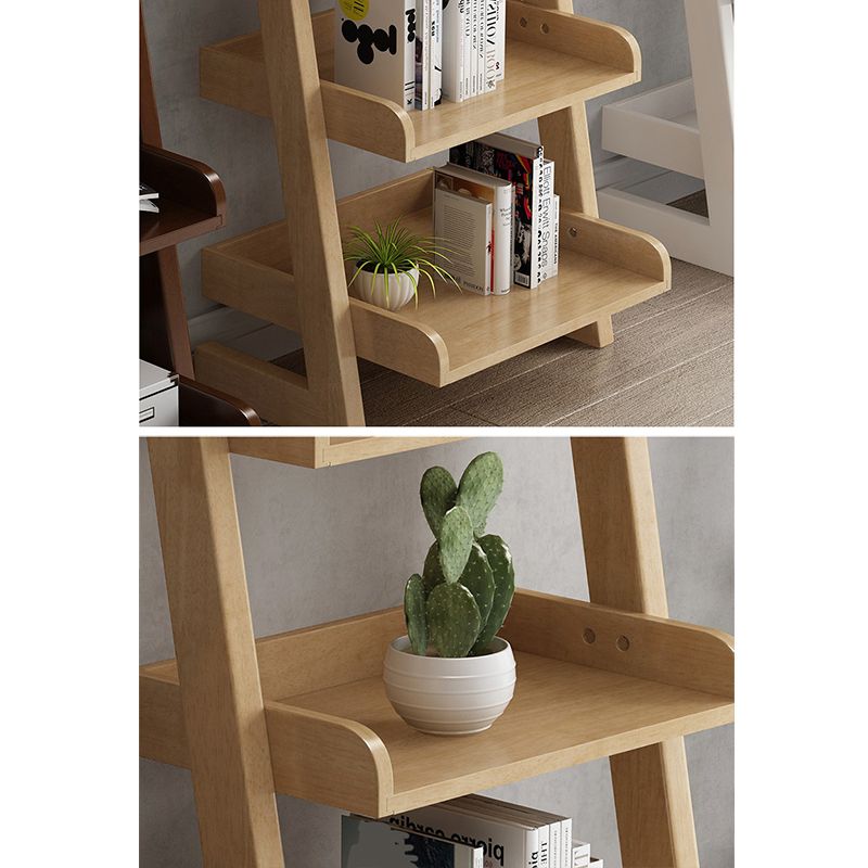 Modern Solid Wood Bookshelf Open Back 5-shelf Bookcase for Living Room