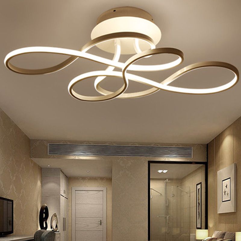 Moderne, halbbündig montierte LED-Deckenleuchte „Spring“ für Wohnzimmer und Schlafzimmer