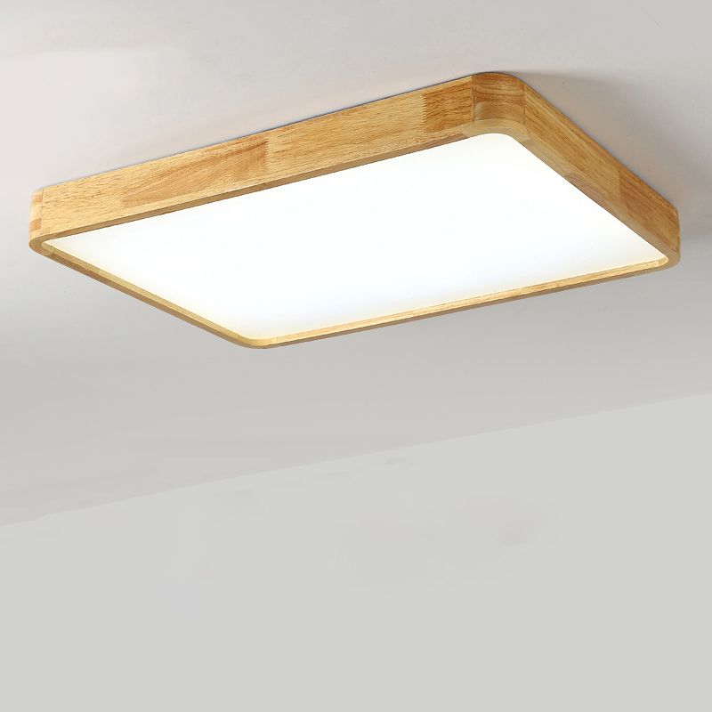 Geometrische Woonkamer Flush Fixture Houten Moderne Plafond Licht LED Flush Mount, Beige