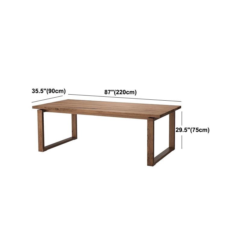 Pine Solid Wood Dining Table Rectangle Modern Dining Table with Sled Base