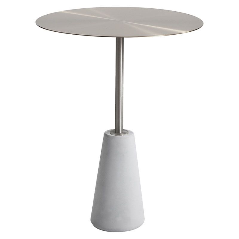 Round Stainless Steel Coffee Table Pedestal 1 Single Cocktail Table