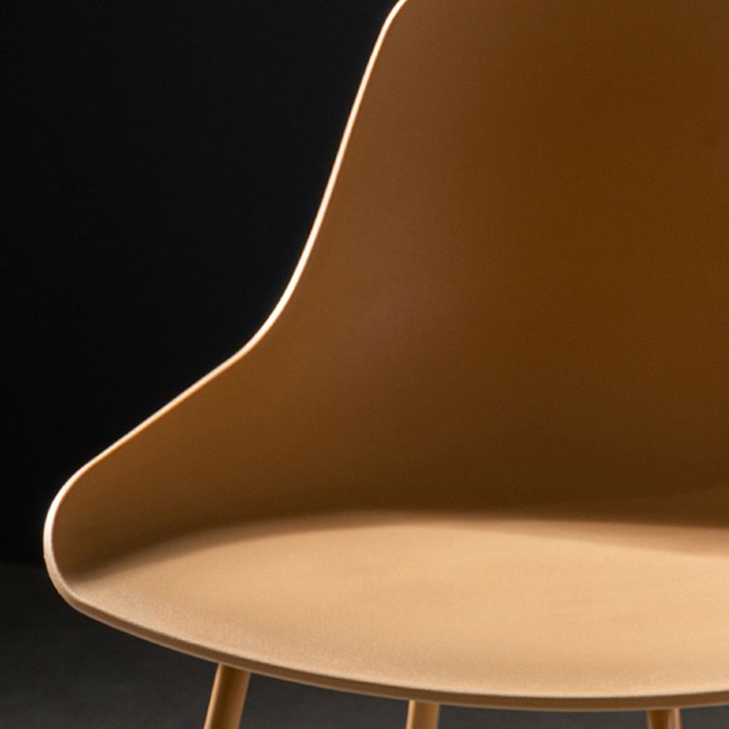 Contemporary Macaroon Counter Stools Armless Plastic Indoor Bar Stool with Iron Base