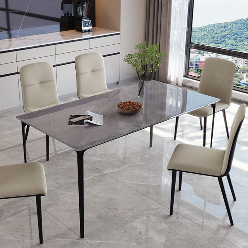 Stone Top Dining Room Dinner Kitchen Table Rectangle Dining Table with 4 Legs