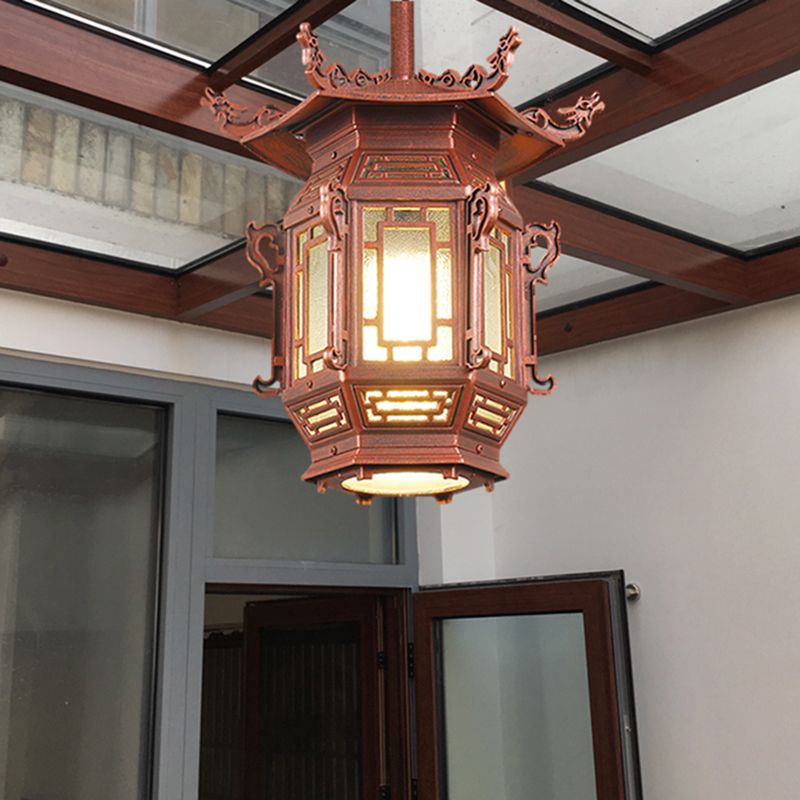 Lanterne semi-encastrée, plafonnier traditionnel à 1 lumière avec abat-jour en plastique