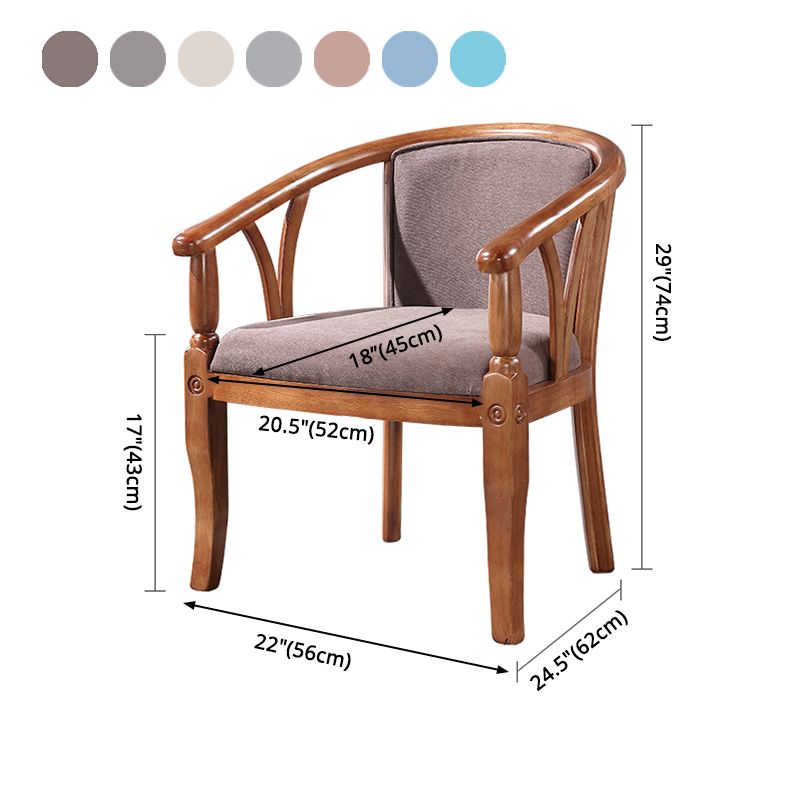 Silla de comedor tradicional de madera maciza, sillón de comedor de lino para restaurante