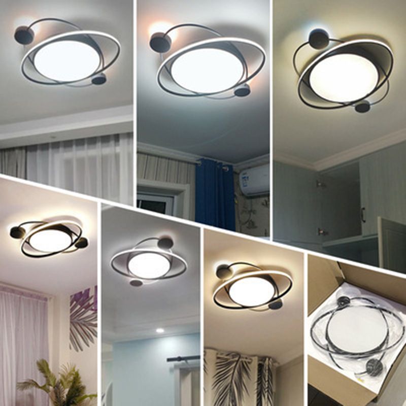 Wrap-around Line Design Rund LED Deckenleuchte 19.5 " Weiche Nordische Style Flush Mount Lamp für Schlafzimmer