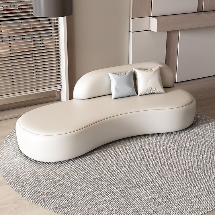Modern Chaise Lounge Genuine Leather Chaise Lounge with Recessed Arm