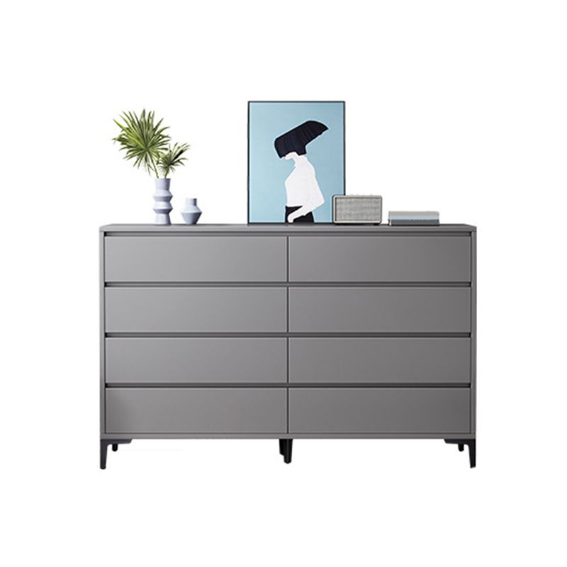 Contemporary Engineered Wood Storage Chest Bedroom Chest in Gray with Drawers