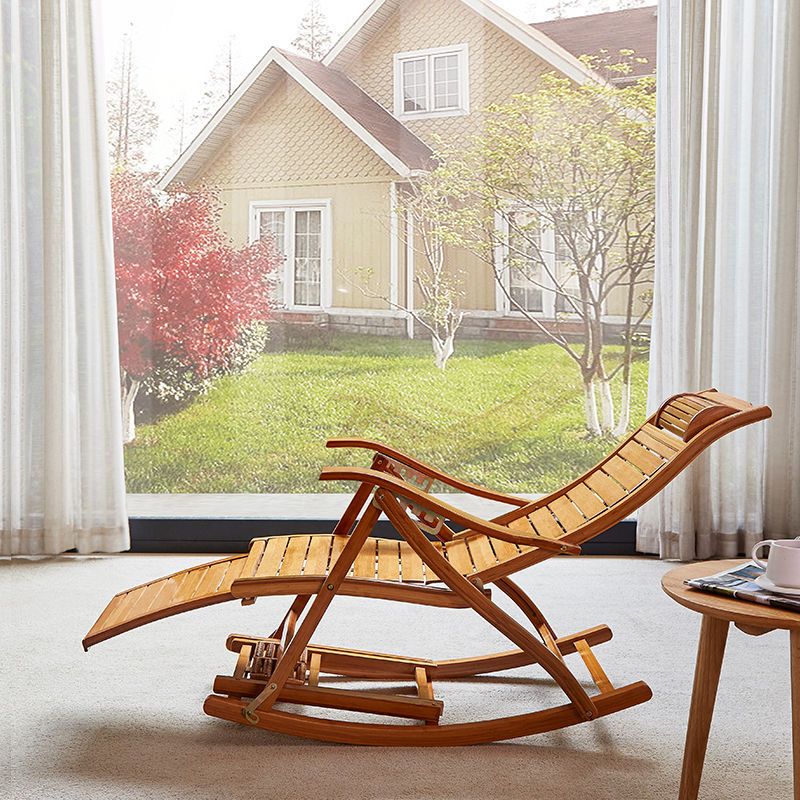 Modern Rocking Chair Bamboo Rocker Chair with Removable Cushions