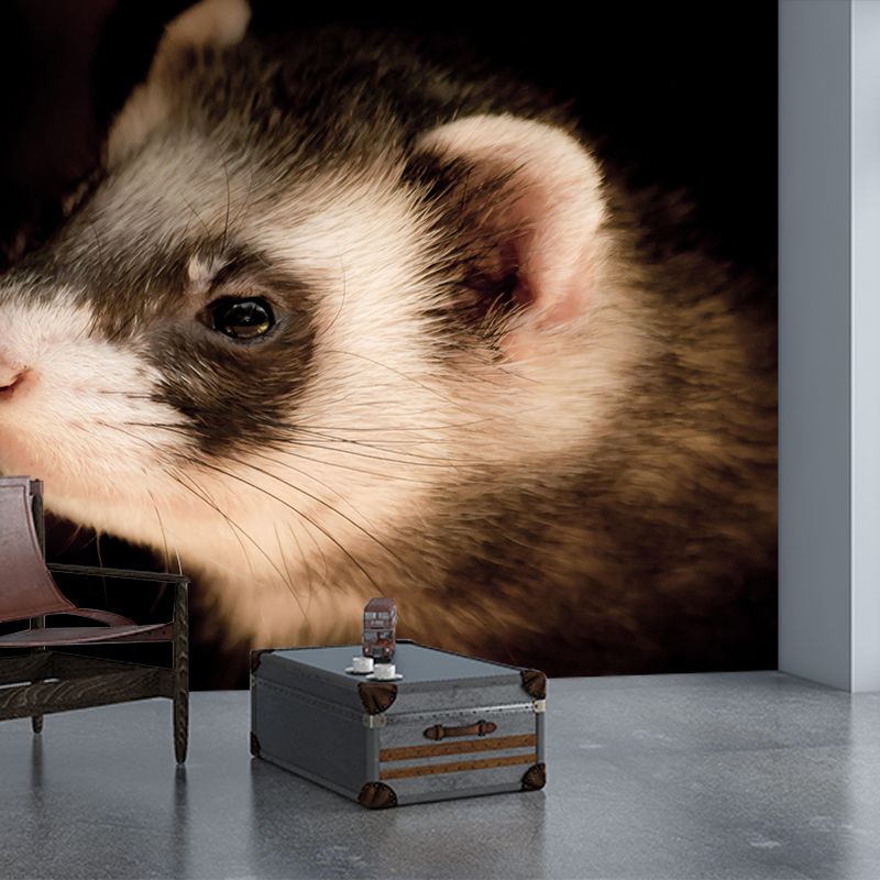 Cute Ferret Mural Wallpaper Wall Covering Mildew Resistant for Sleeping Room