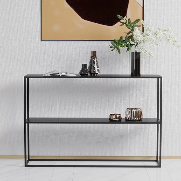 Modern Console Accent Table Antique Finish Rectangle Console Sofa Table in Metal
