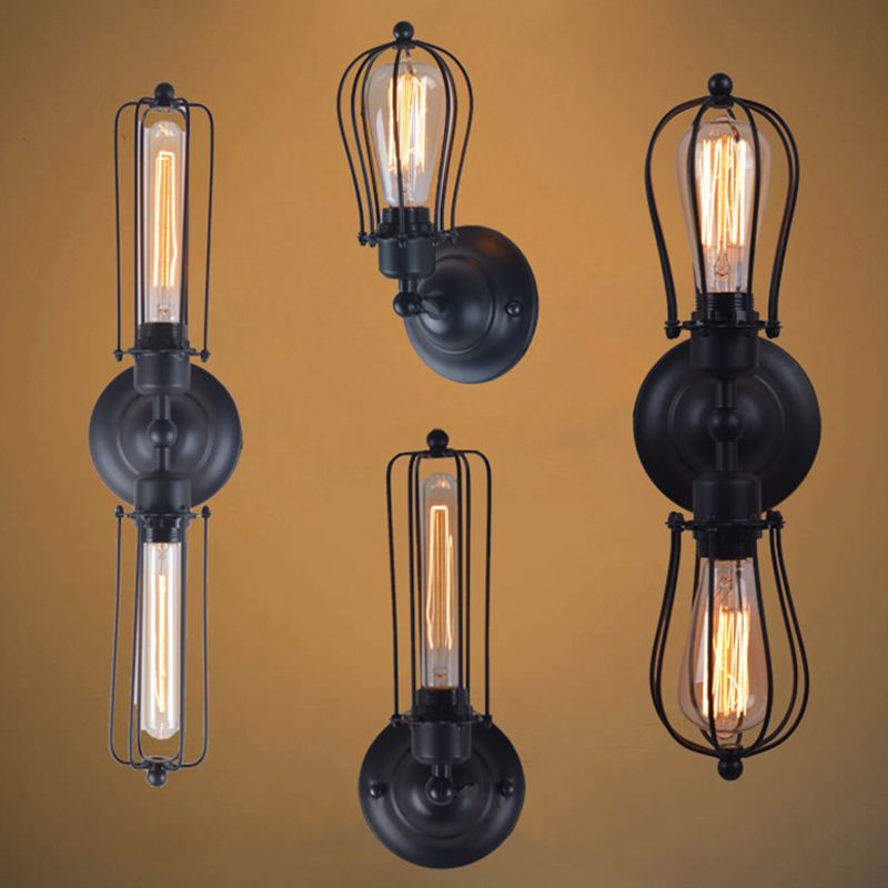 Rostbirnenförmige Wandleuchte Bauernhaus Eisen Einerbulb-Bett-Rotatleuchten