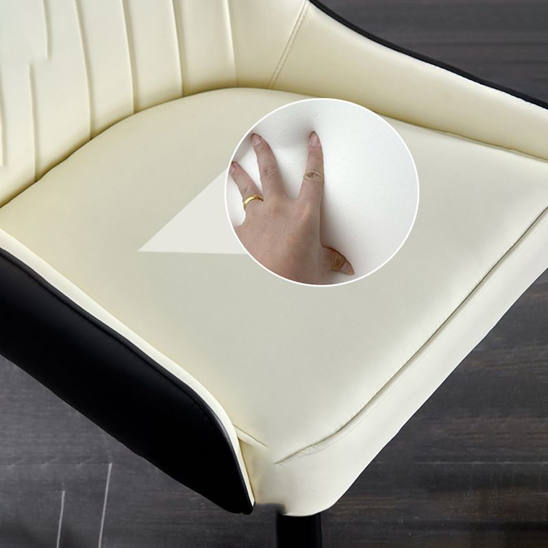 Contemporary Side Chair Upholstered Armless Faux Leather Dining Chairs