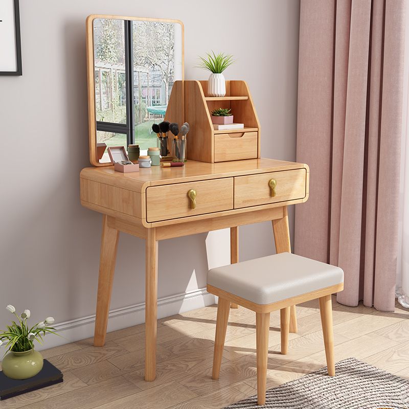 Solid Wood Make-up Vanity Scandinavian 3 Drawer Vanity Dressing Table