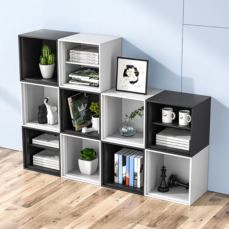 Modern Square Bookcase Metal Bookshelf for Bedroom , 13.7" W X 11.8" D X 13.7" H