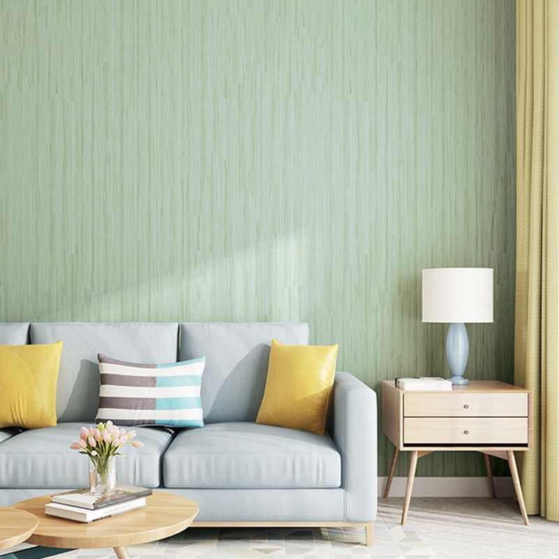 Solid Color Contemporary Wallpaper 33' L x 20.5" W Striped Wall Covering for Bedroom