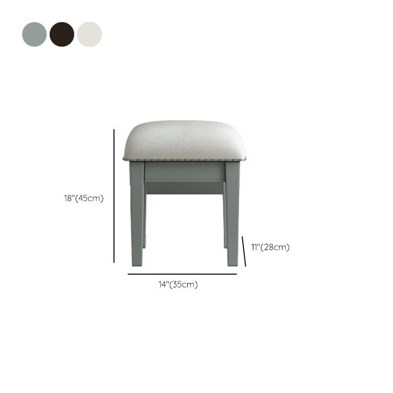Traditional 3-Drawer Wood Dressing Table with Mirror Makeup Vanity Stool