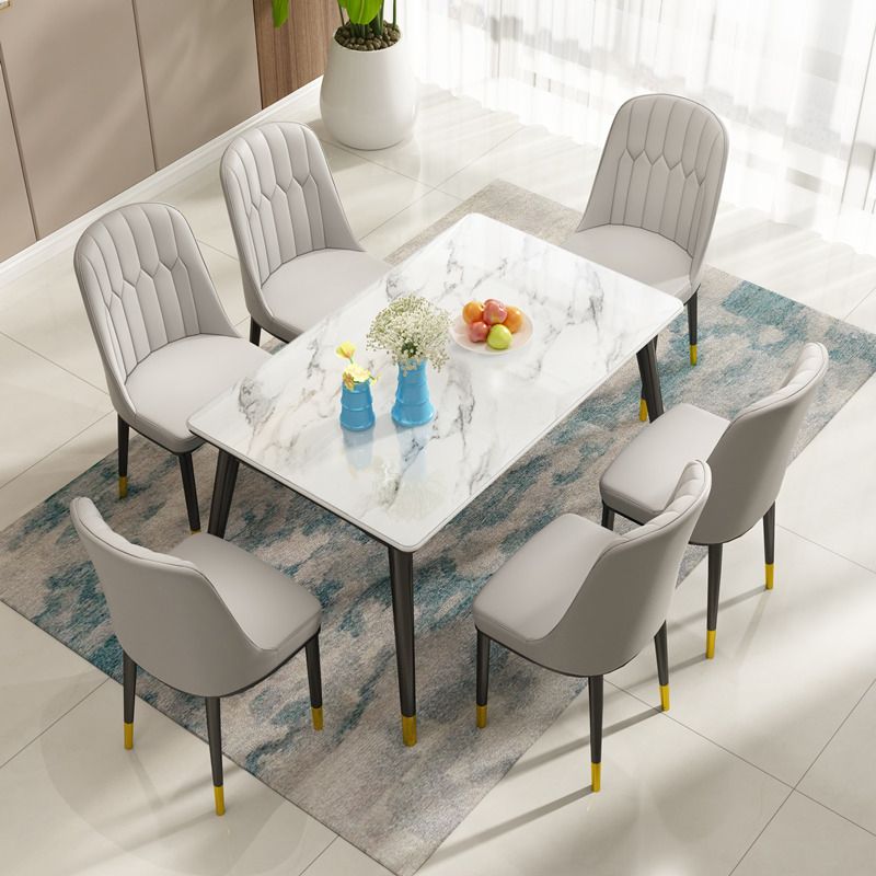 Contemporary Style Rectangle Glass Dining Site Table with 4-foot