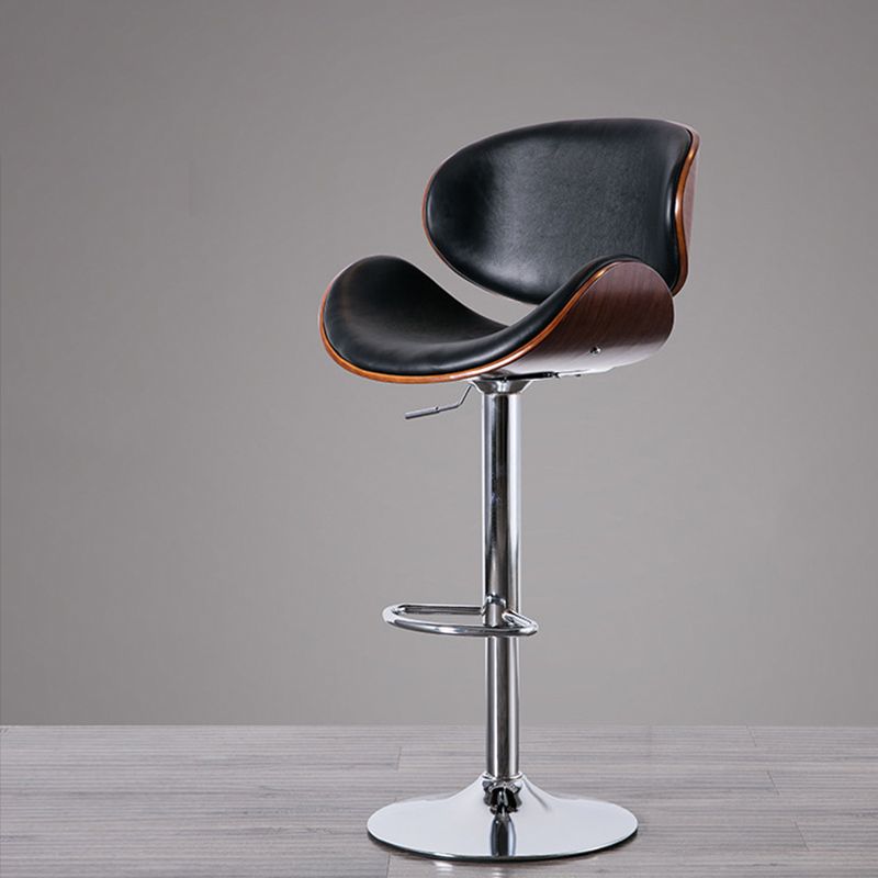 Contemporary Style Bar-stool Adjustable Leather Counter Bar Stool with Metal Legs