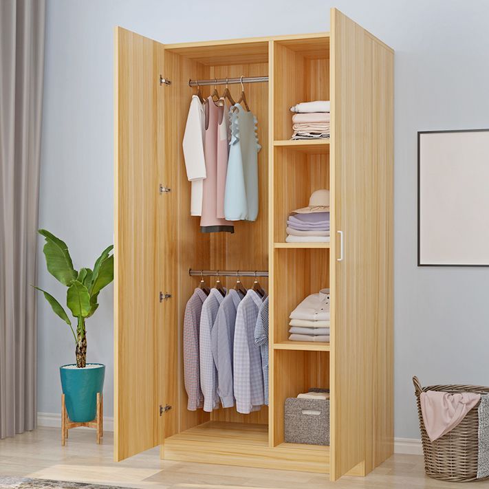 Modern Style Wardrobe Closet Manufactured Wood Shelved Kids Closet with Garment Rod