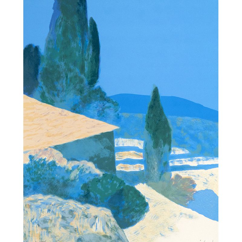 Modern Aesthetics Hills Scene Mural Wallpaper Blue Nature Landscape Wall Covering
