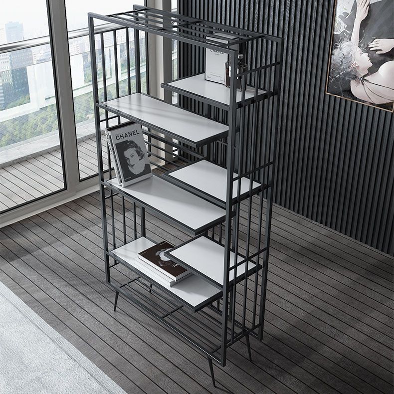 Open Shelf Bookcase Modern Metal Bookshelf for Dining Room 70.9" H X 11.8" W