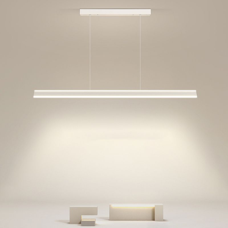 LED Modern Metal Pendant Lamp Linear Shape Island Light with Acrylic Shade for Living Room