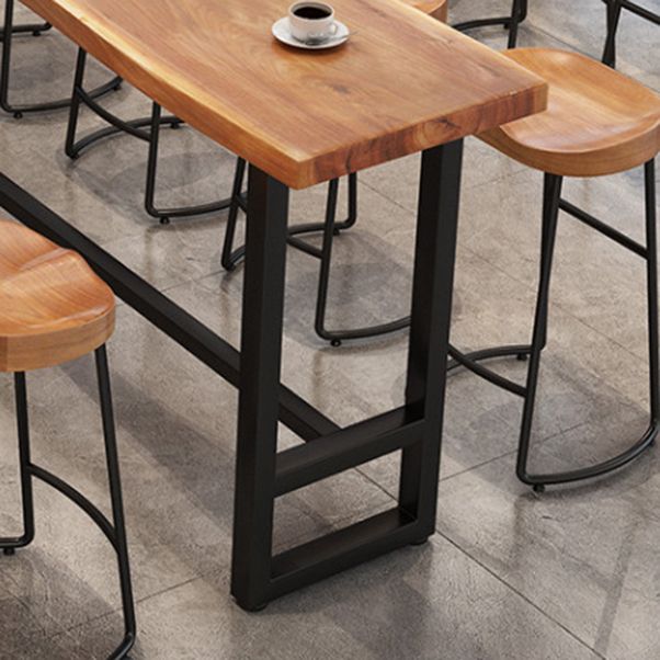 Industrial Style Bar Table Set 1/9 Pieces Solid Wood Rectangle Table and Stool Set