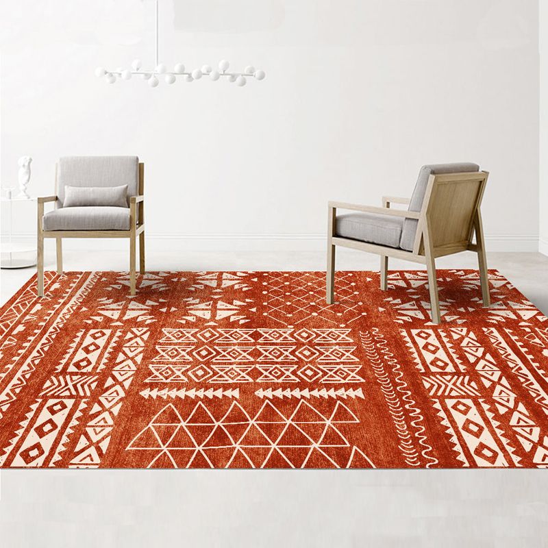 Klassisches mehrfarbiger geometrischer Teppich Polypropylen Boho Chic Teppich nicht rutschfestem Hintermaschinen Waschbarer Tierfreundlicher Teppich für Schlafzimmer