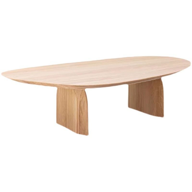 15" H Wood Irregular Cocktail Table Nordic Sled 1 Single Coffee Table