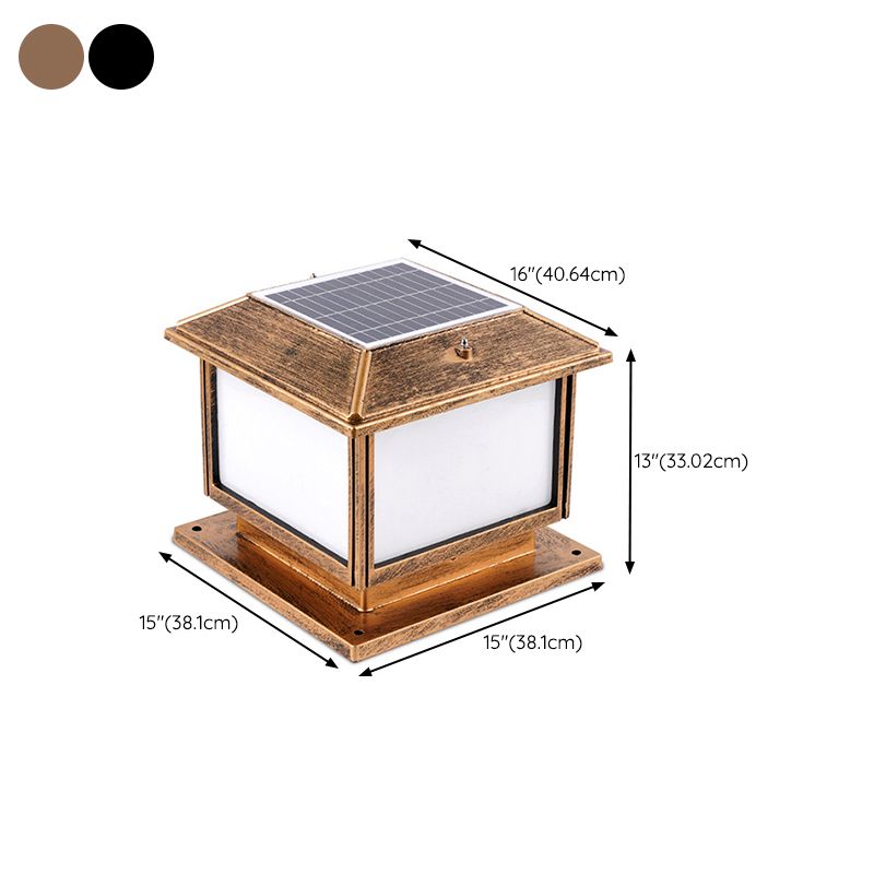 Geometric LED Pillar Light Modern Solar Lighting Fixture for Garden