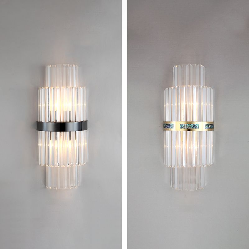 Crystal Geometry Shape Wall Lights Modern Style 2 Light Wall Sconce for Bedside