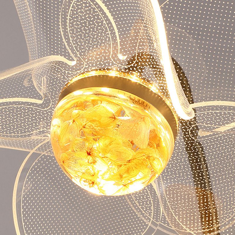 Modern Wall Sconce Flower Wall Light Fixture with Acrylic and Metal for Bedroom
