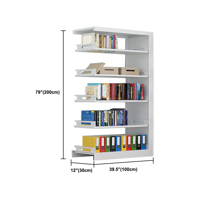 Rectangle Etagere Bookshelf Modern Metal Open Bookcase with Shelves