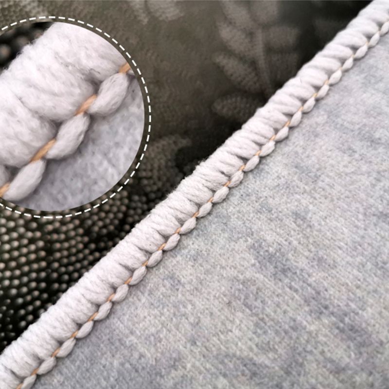 Blue Living Room Rug Geometric Print Polyester Area Rug Non-Slip Backing Area Carpet