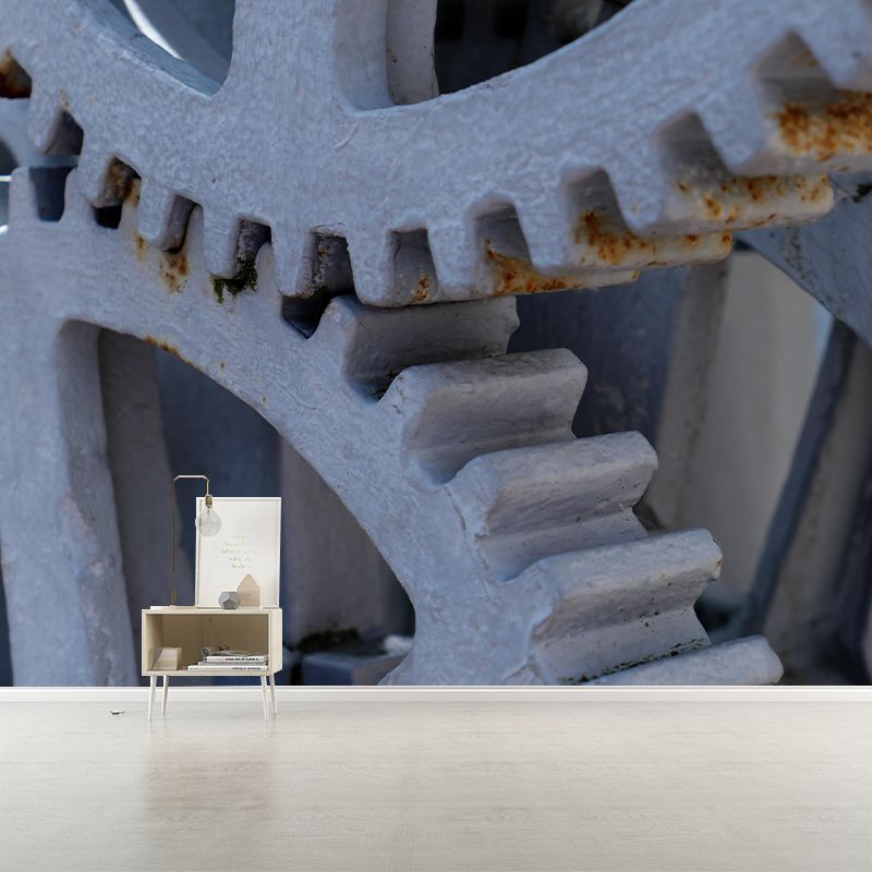 Photography Industrial Mural Wallpaper with Metal Gear Painting for Decoration