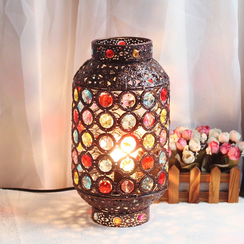 1 lampe de table de nuit à lanterne légère