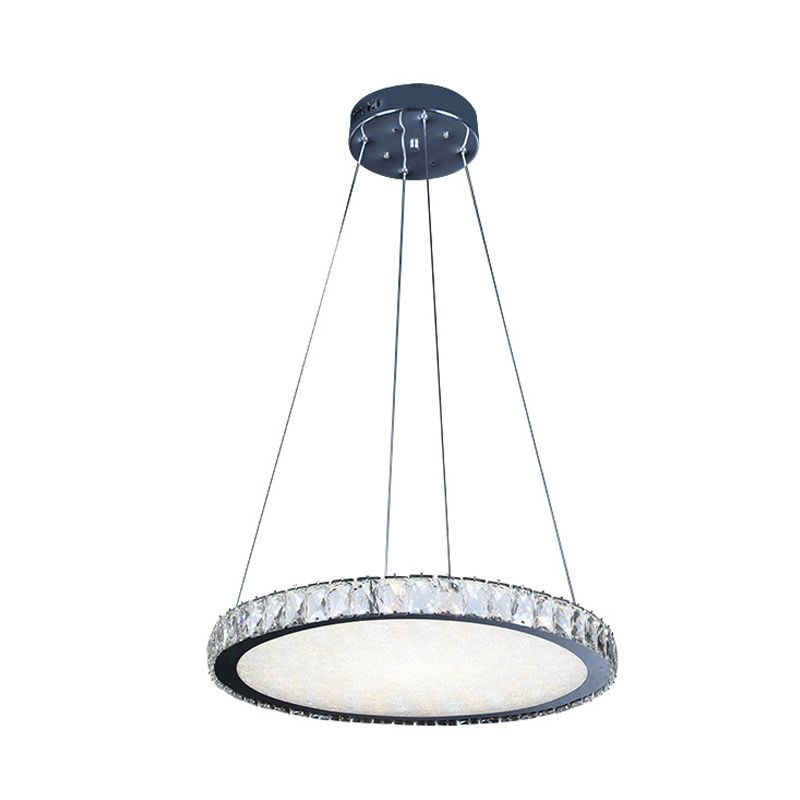 Accesorio de iluminación de araña redonda de cristal LED contemporáneo de níquel LED Luz de techo